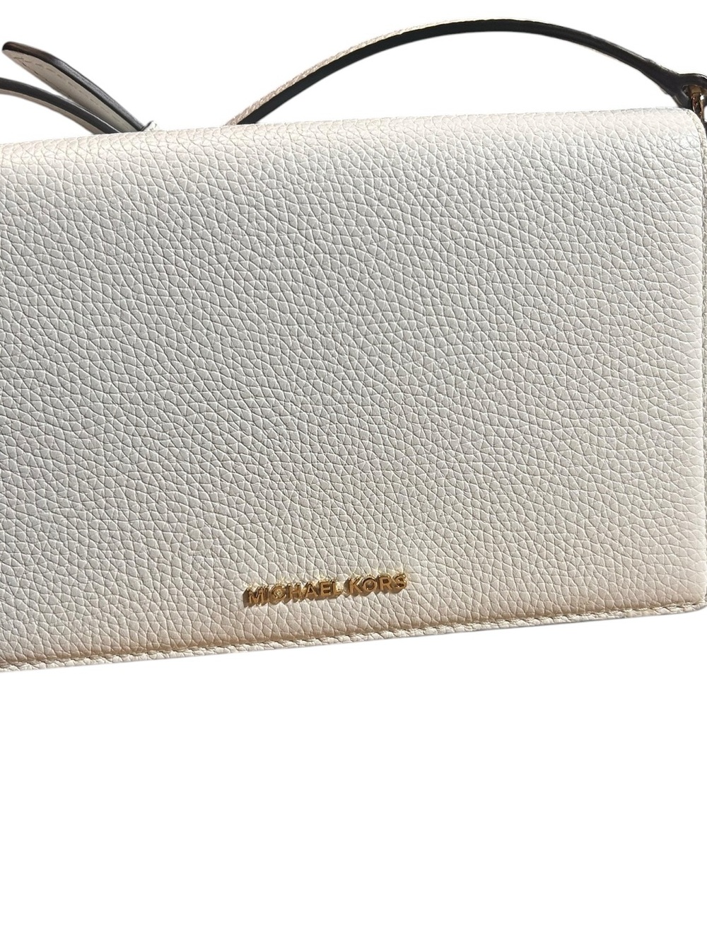 Michael Kors Optic White Pebbled Leather Flap Crossbody NWT - Picture 11 of 11